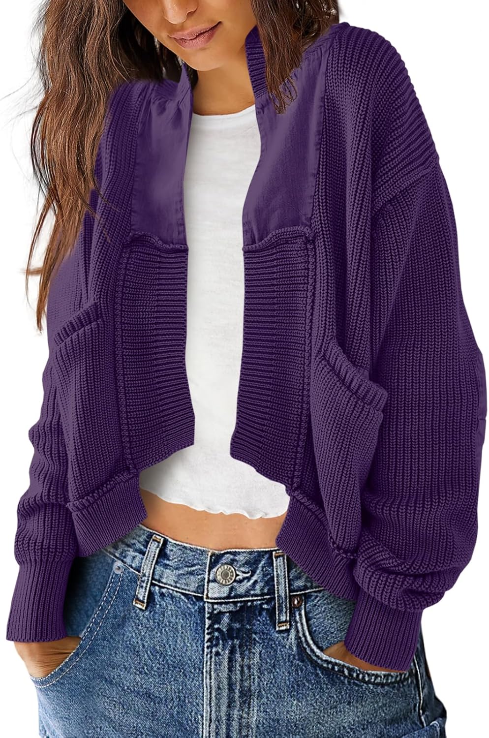 Chunky Cardigan Sweater for Women - Stylish Open Front Design