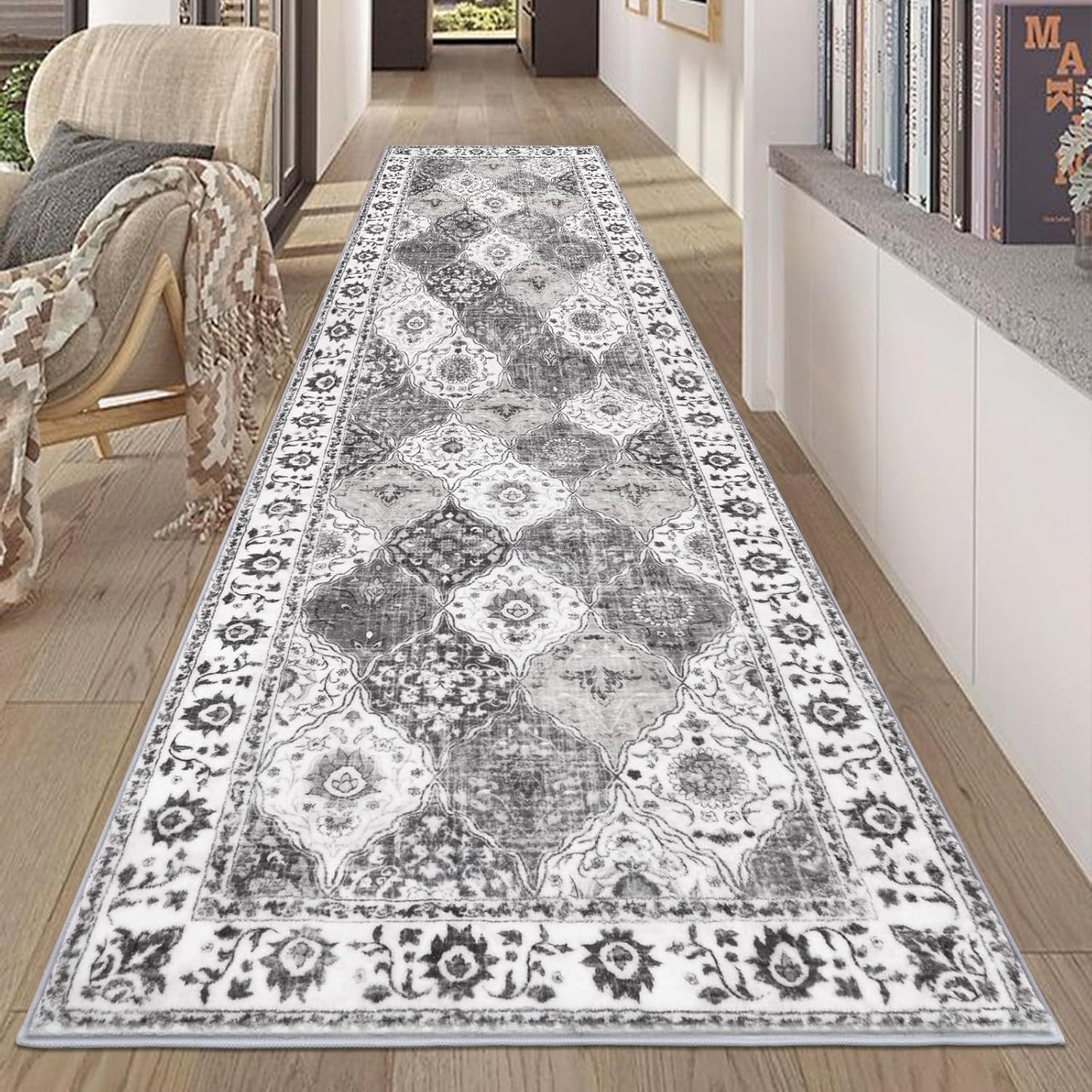 Vintage Distressed Hallway Runner Rug for Home Decor