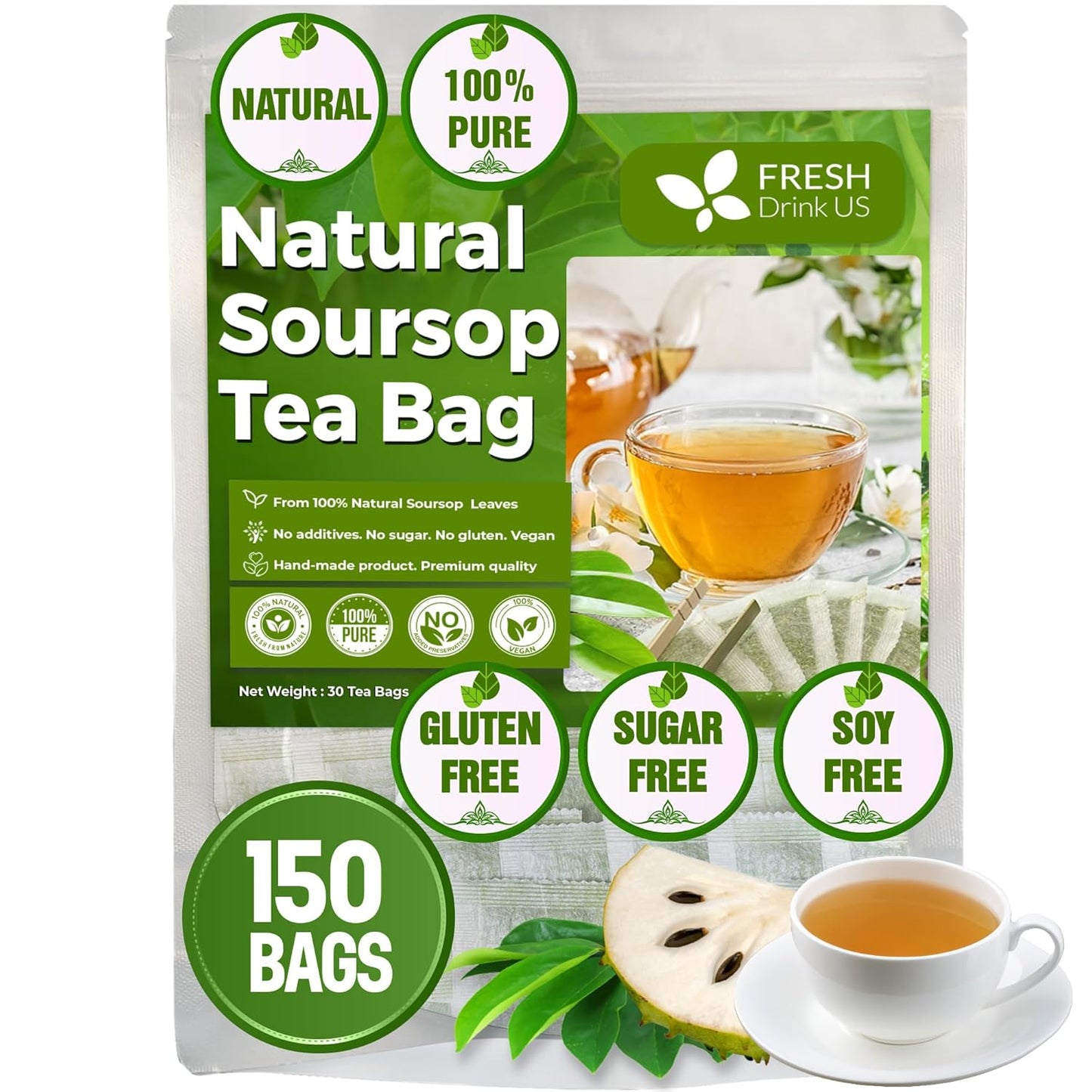 Premium Soursop Graviola Leaf Tea Bags for Natural Wellness