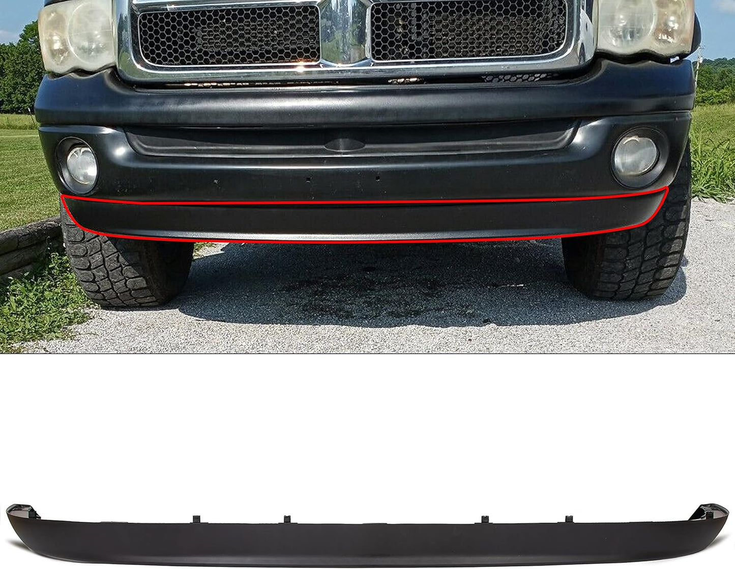 ECOTRIC Front Lower Bumper Valance Air Deflector for Dodge