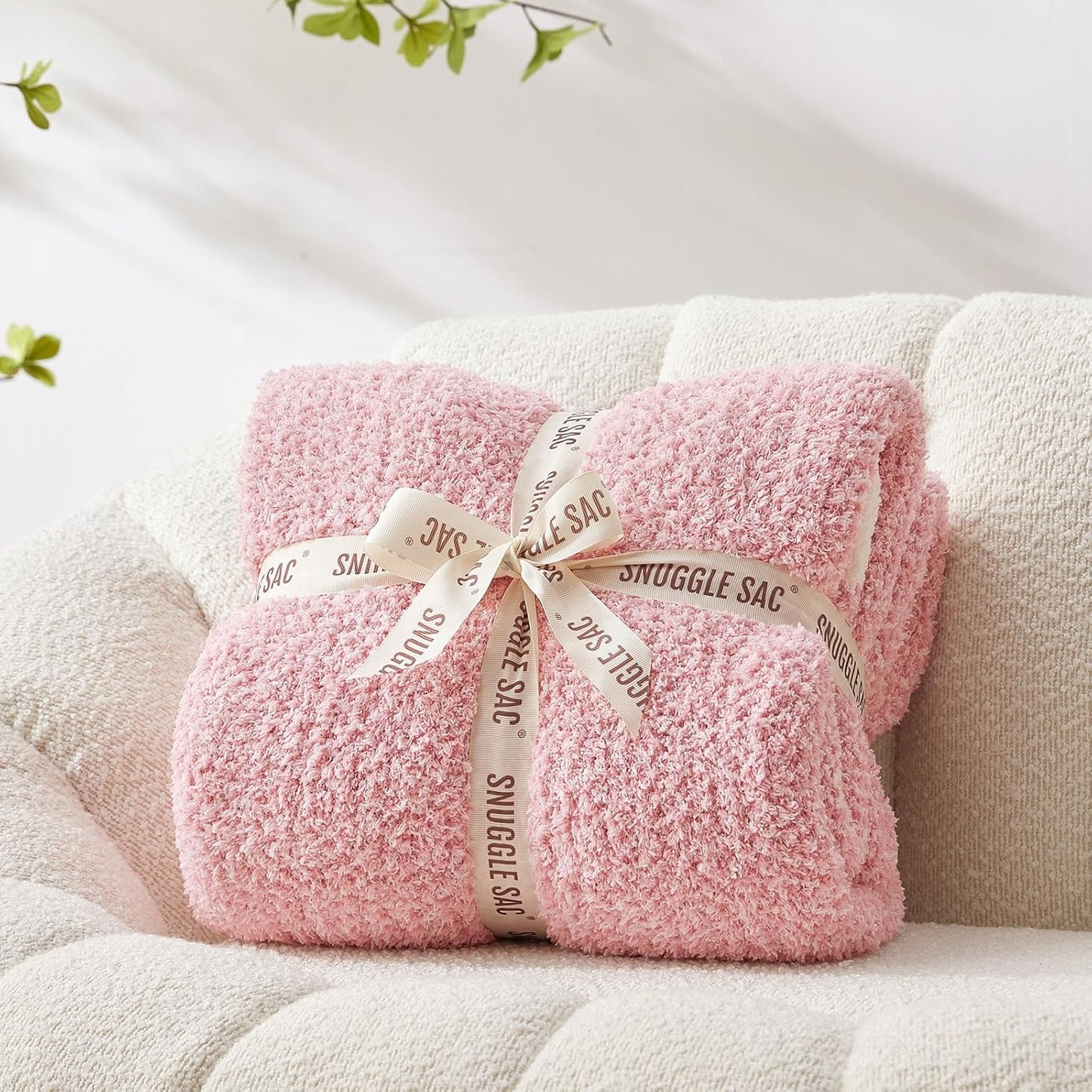 Snuggle Sac Buttery Pink Throw Blanket for Cozy Comfort