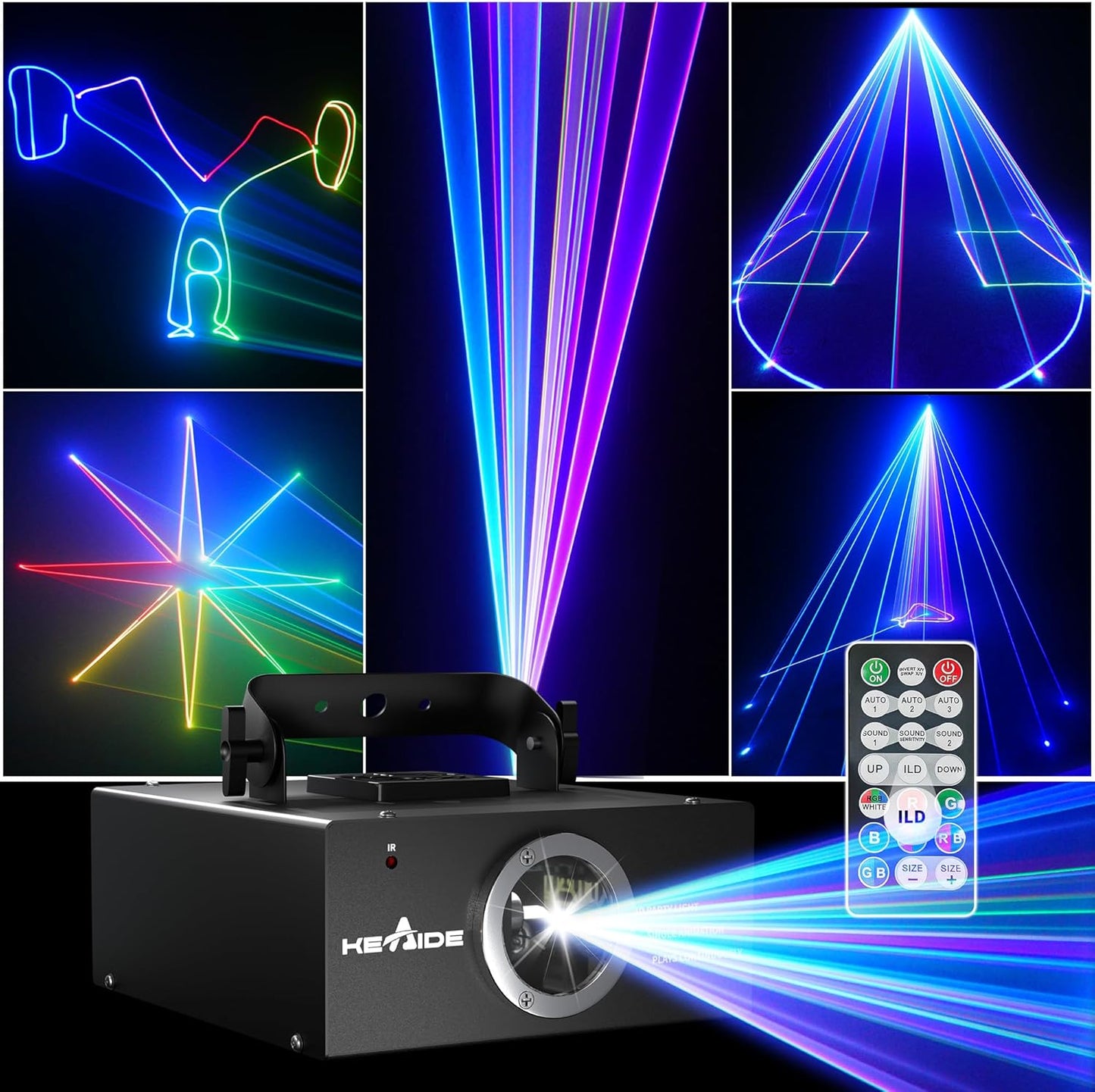Professional 3D Laser Light Show - Sound Activated