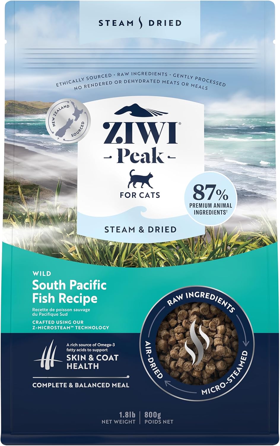ZIWI Peak Steam & Dried Cat Food for Healthy Skin & Coat