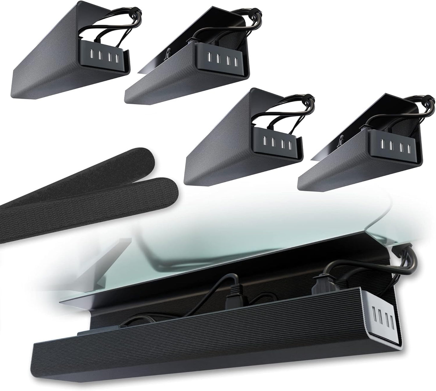 No-Screw Self-Adhesive Cable Tray Set - Organize Wires with Ease!