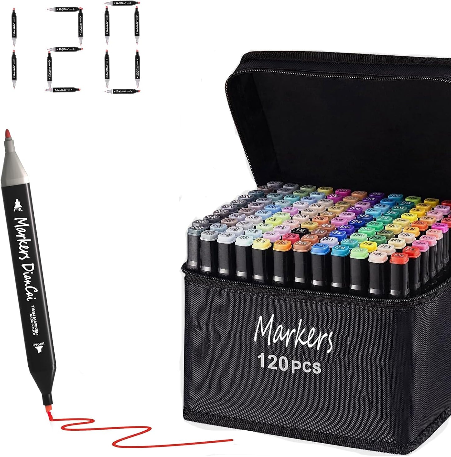 120 Colors Alcohol Markers Set for Artists and Kids' Doodles