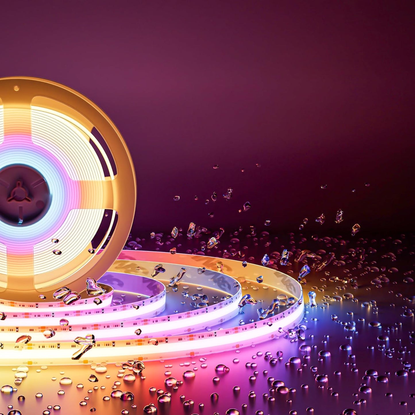 PAUTIX RGB Smart IC COB LED Strip Light - 24ft Waterproof Color Change