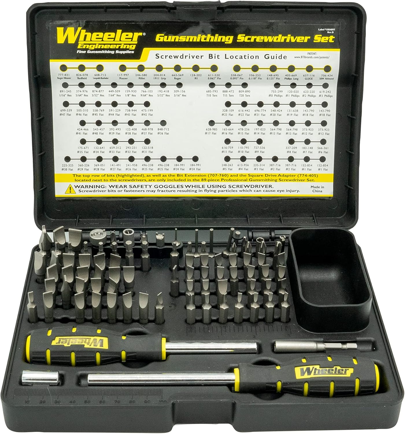 Wheeler 89 Piece Gunsmithing Screwdriver Set for Maintenance