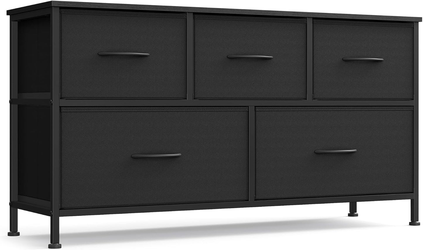 SONGMICS Dresser for Bedroom with 5 Non-Woven Fabric Drawers
