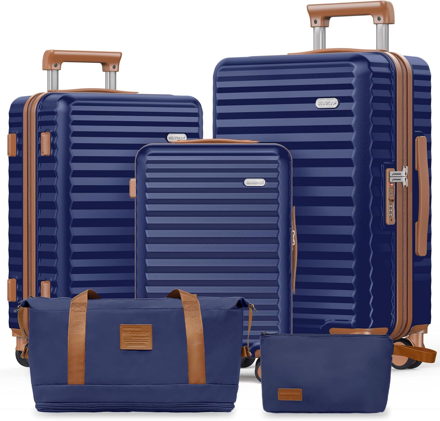 SHOWKOO Luggage Sets 5-Piece Hardside Expandable Suitcase