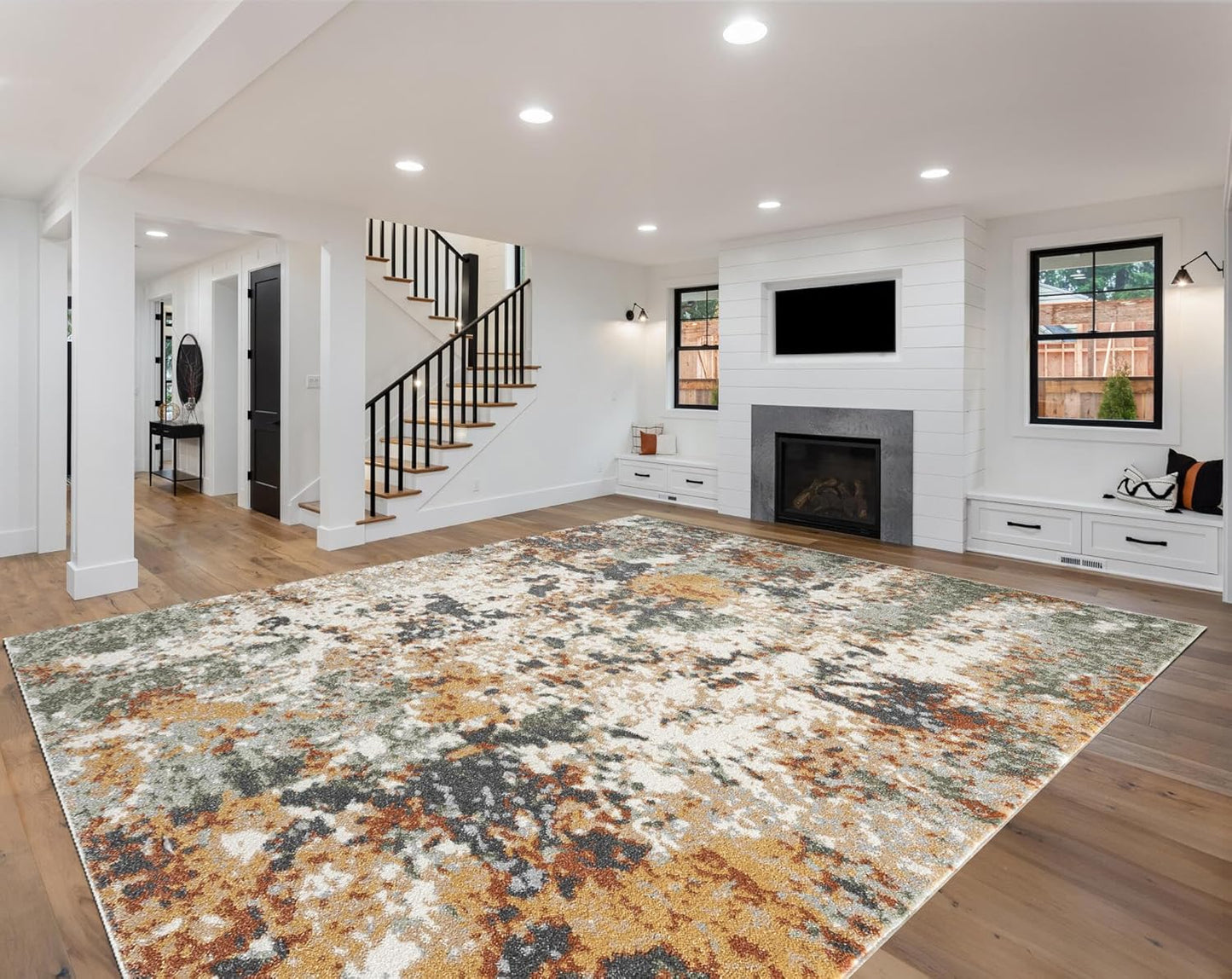 Keen Home Design Area Rugs - 12x15 Non-Shedding Abstract Rugs