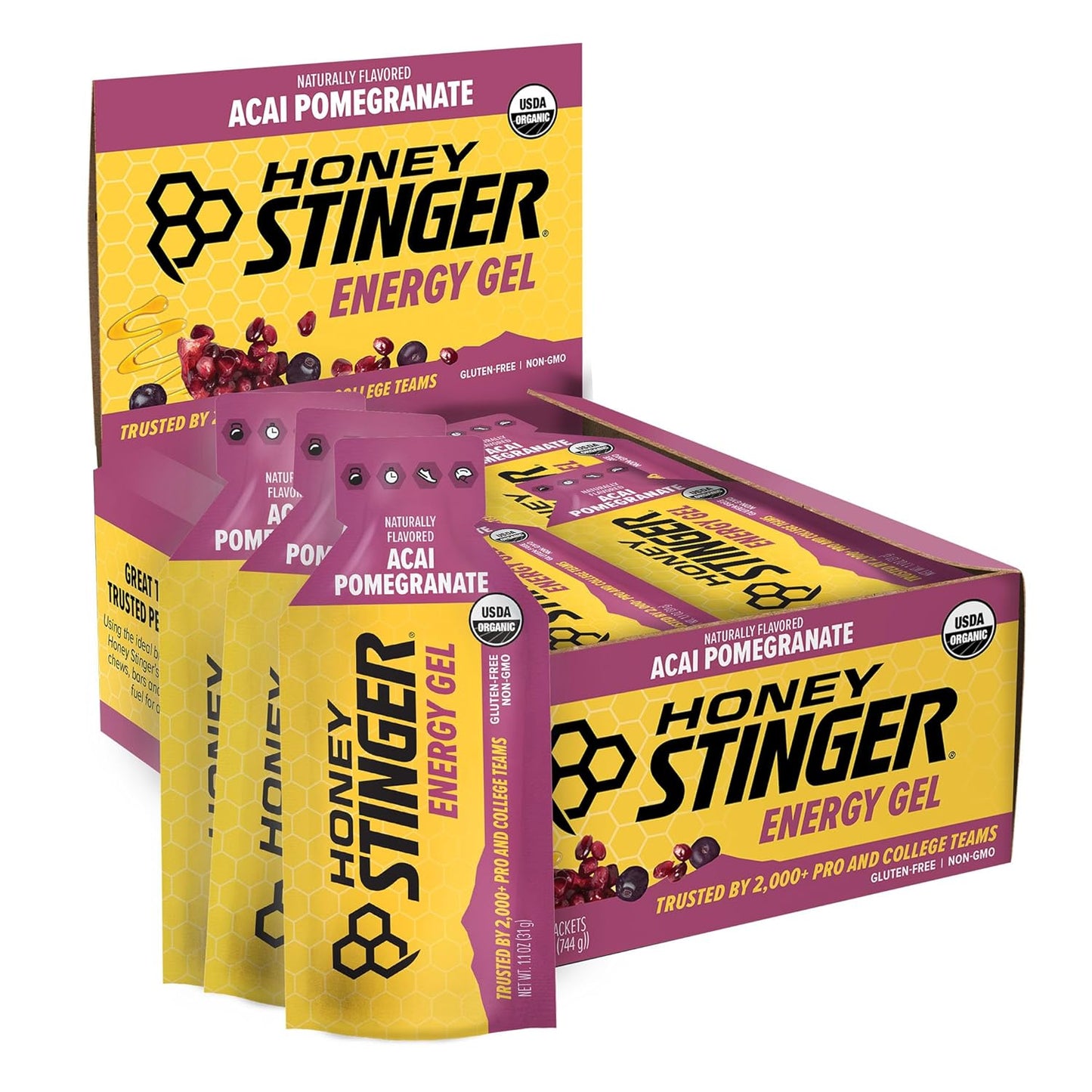 Honey Stinger Organic Acai Pomegranate Energy Gel for Performance