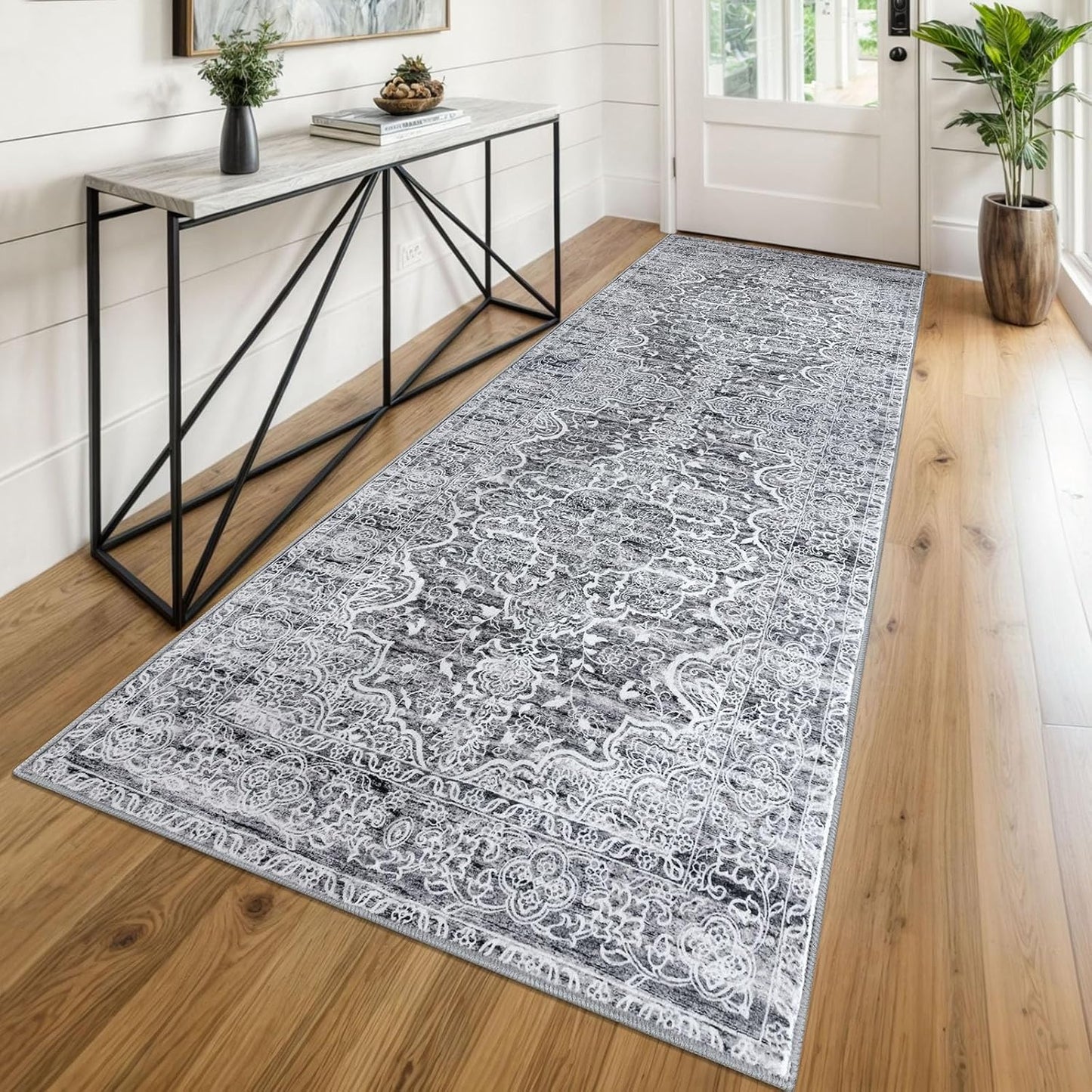 KUTA Washable Kitchen Runner 3x8 - Vintage Distressed Design