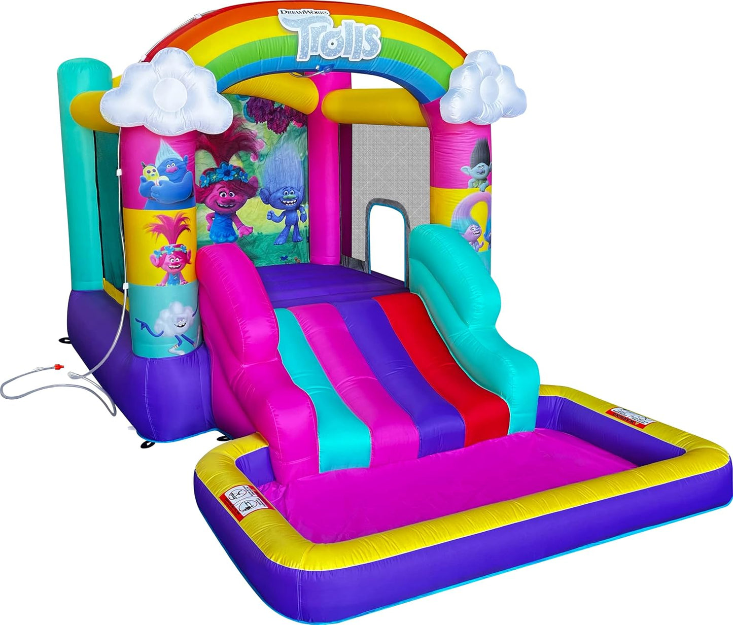 Funormous Trolls Bounce House with Slide & Ball Pit for Kids