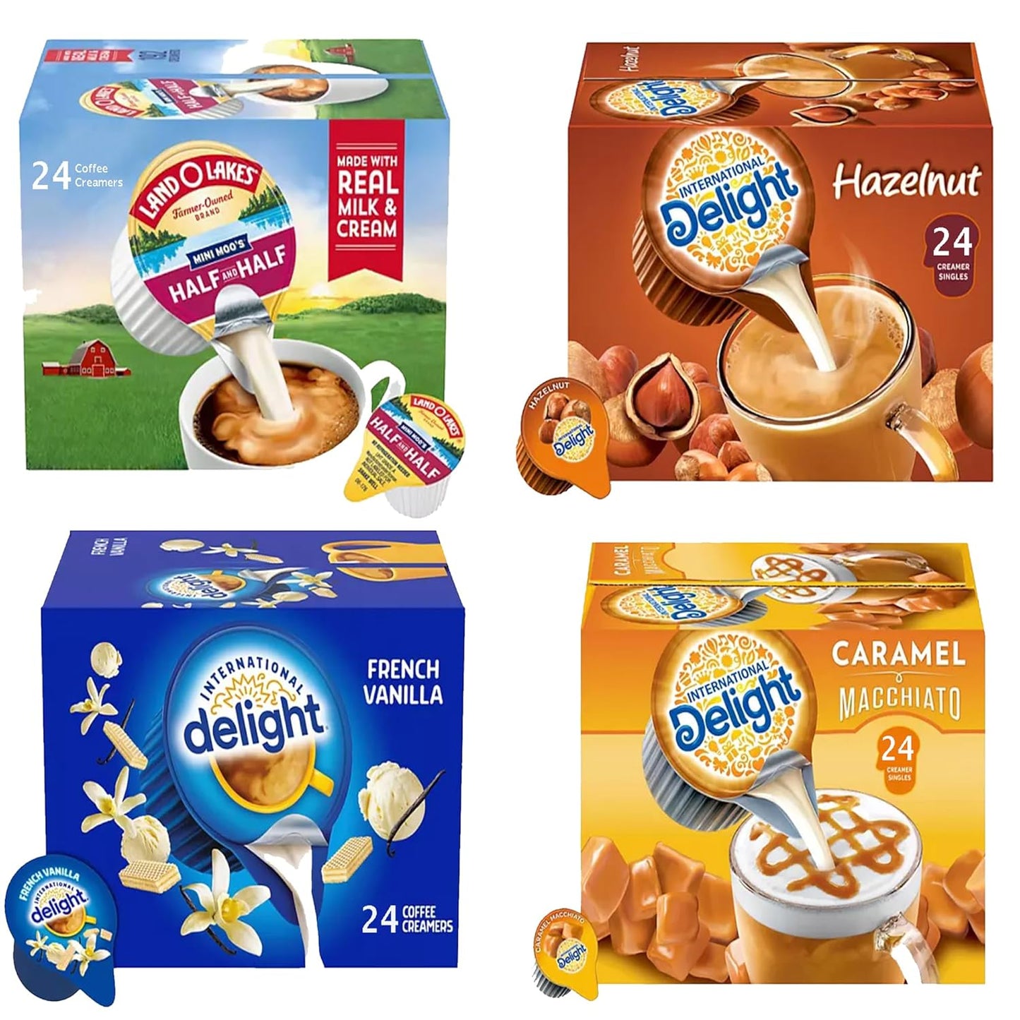 SOUTHERN BASICS Coffee Creamer Variety Pack - No Refrigeration Needed! - Box Of 96