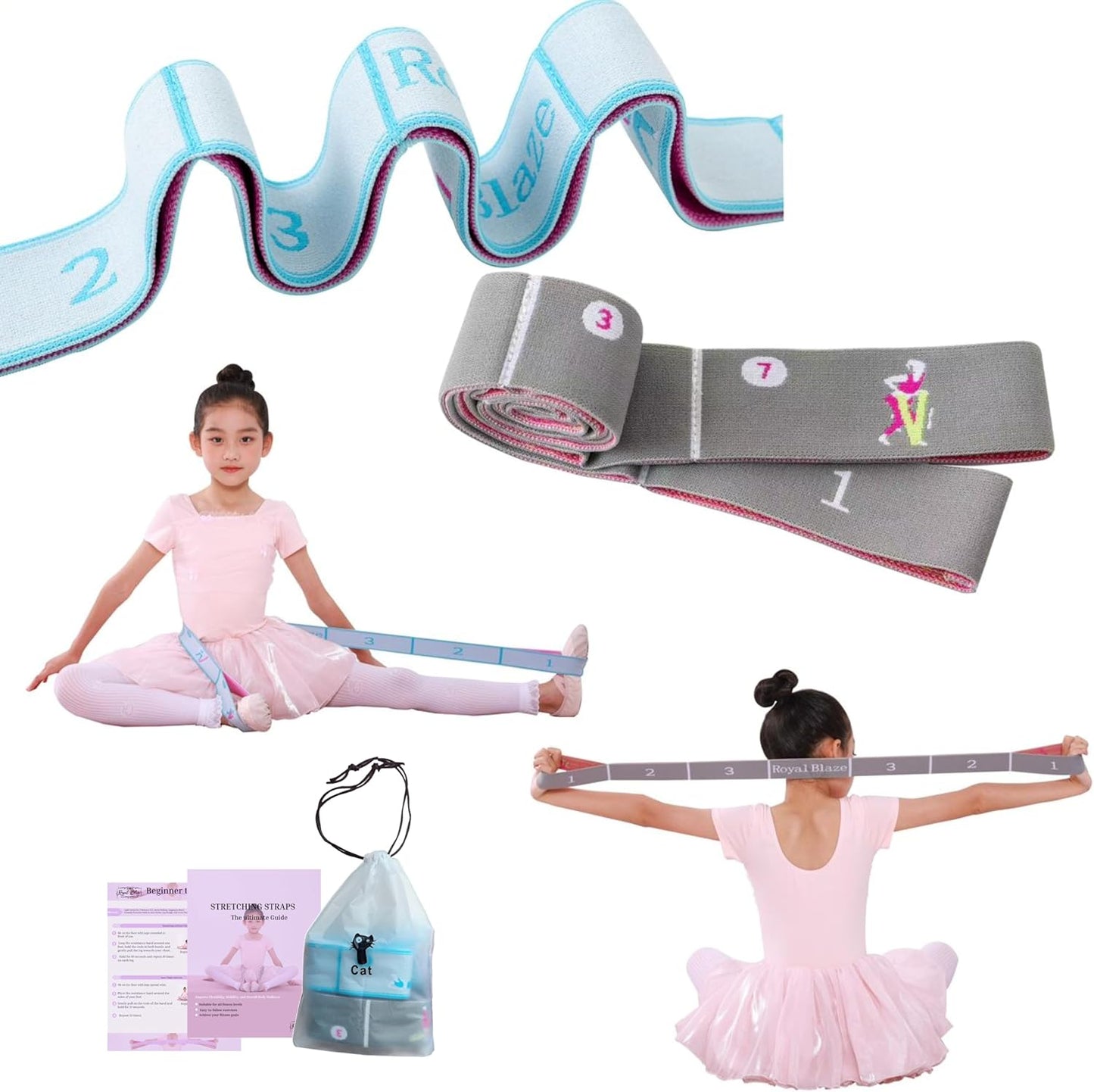 Royal Blaze Kids Stretch Bands: 7-Loop Yoga Straps