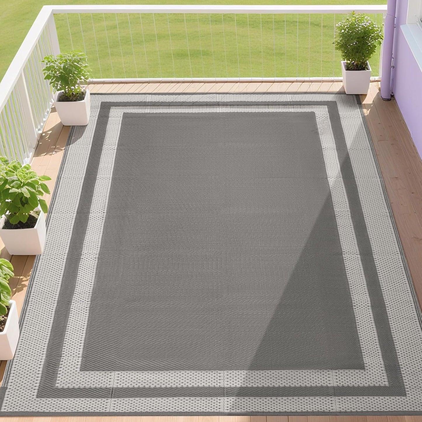 RURALITY Outdoor Rugs 6x9 Waterproof for Patios and More