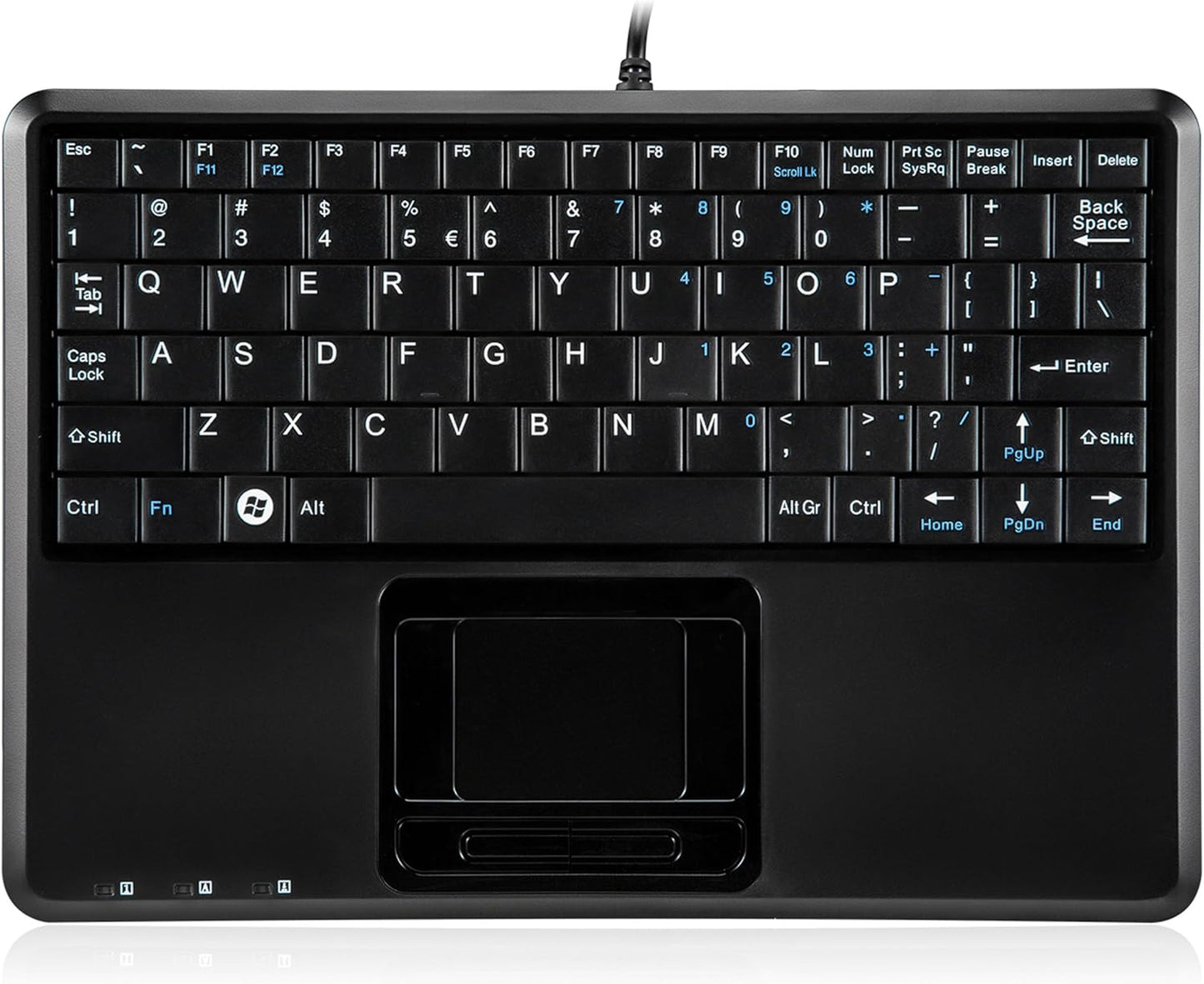 Perixx PERIBOARD-510H Plus Wired Mini USB Touchpad Keyboard