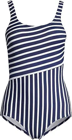 Lands' End Women's Plus Size DD-Cup Sporty One Piece Swimsuit