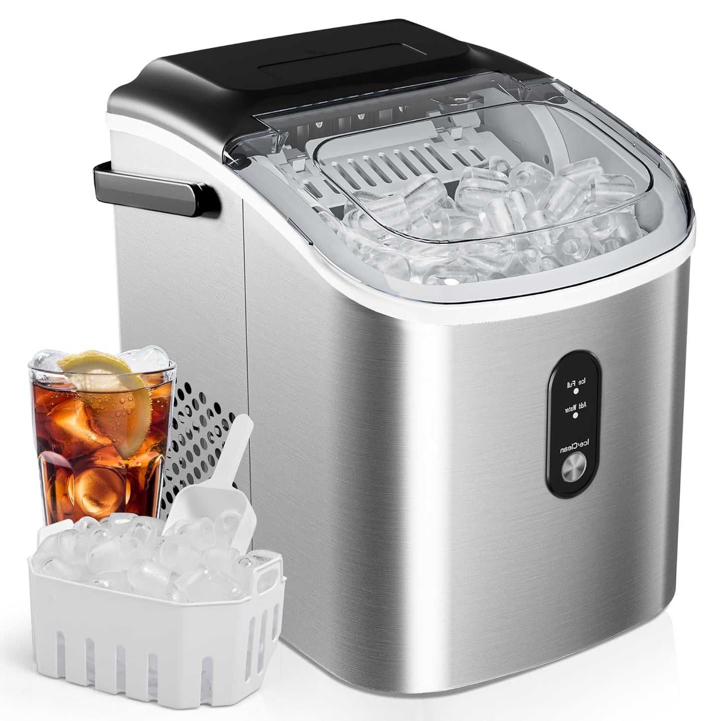EUHOMY Portable Ice Maker: 26.5lbs/Day, 9 Cubes in 6 Mins, Auto-Cleaning - Perfect for Home, Kitchen & Travel