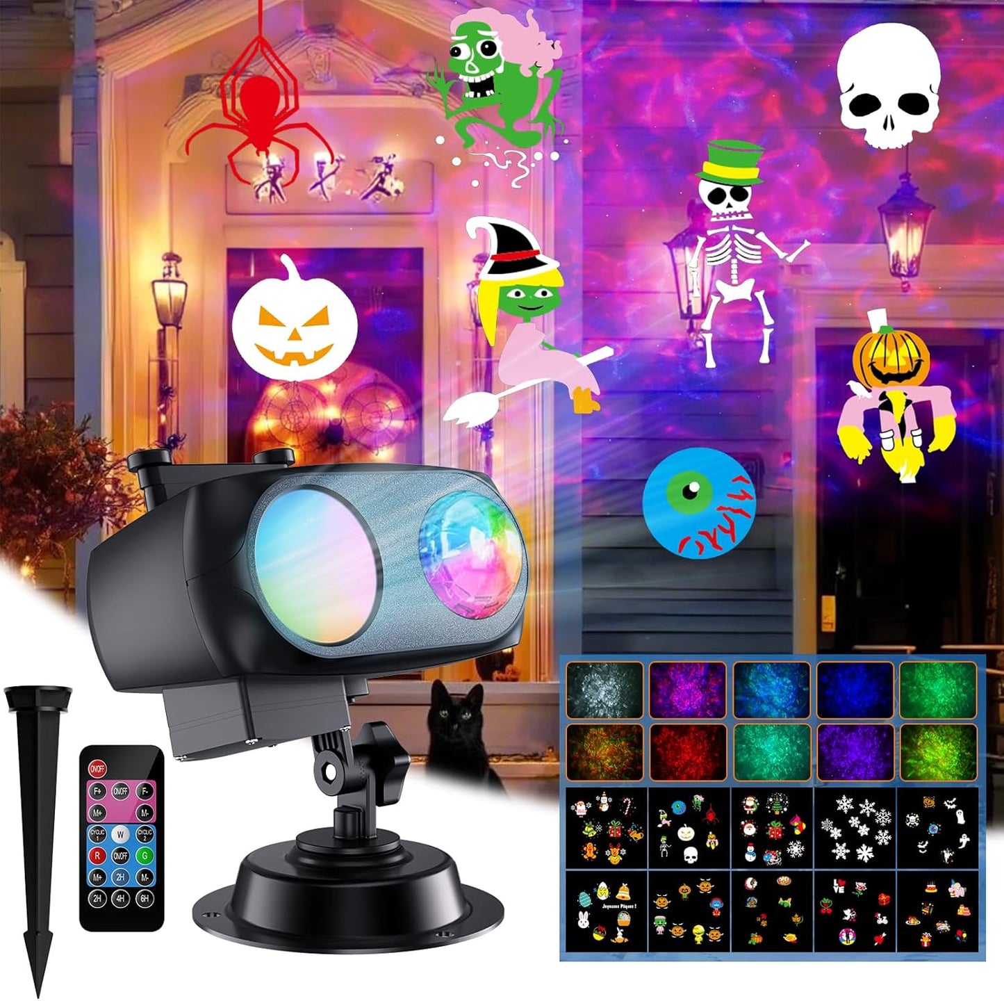 COOLWUFAN Halloween Christmas Projector Lights for Festive Decor