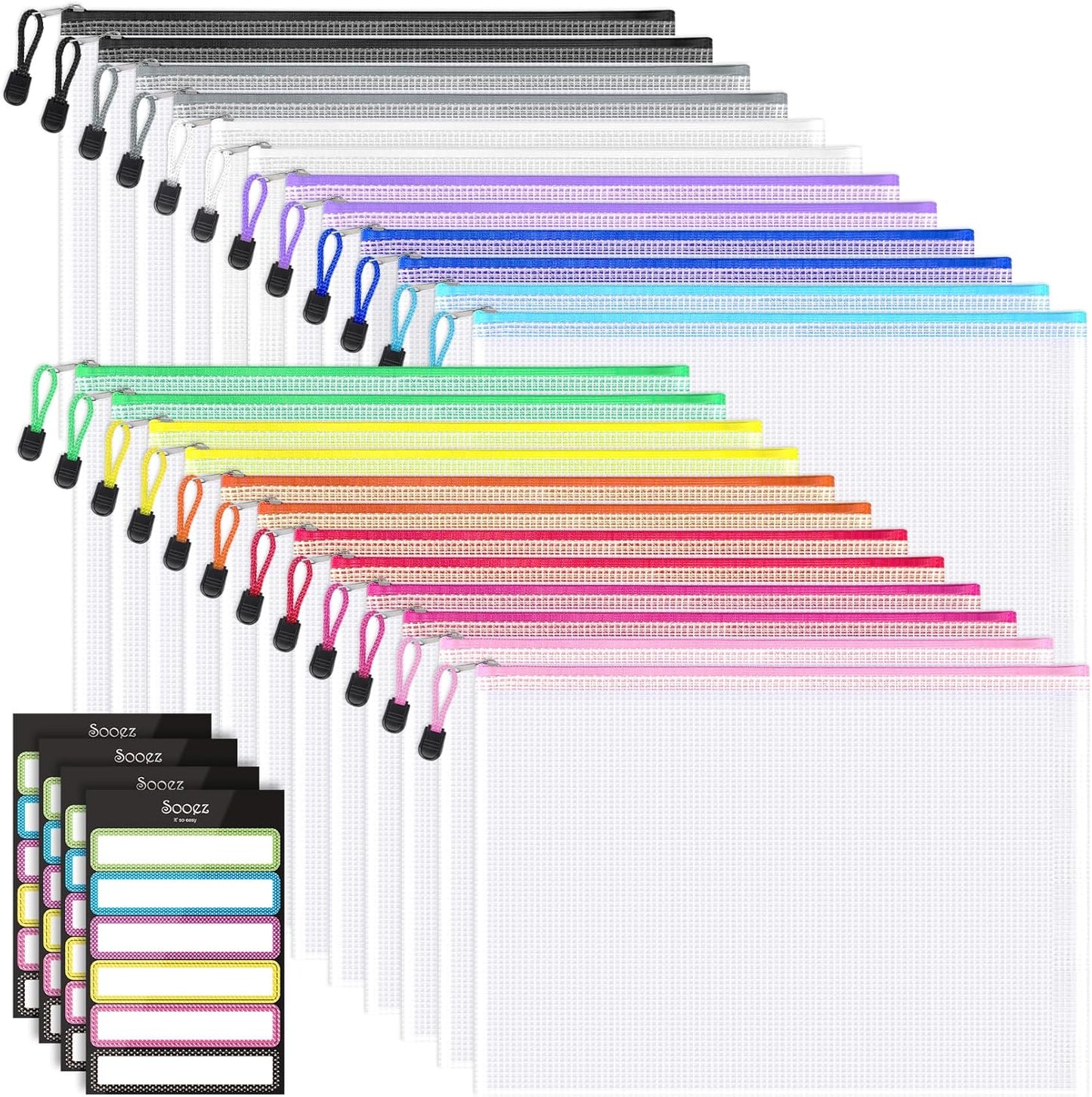 Sooez Mesh Zipper Pouches - Ideal Board Game Organizer