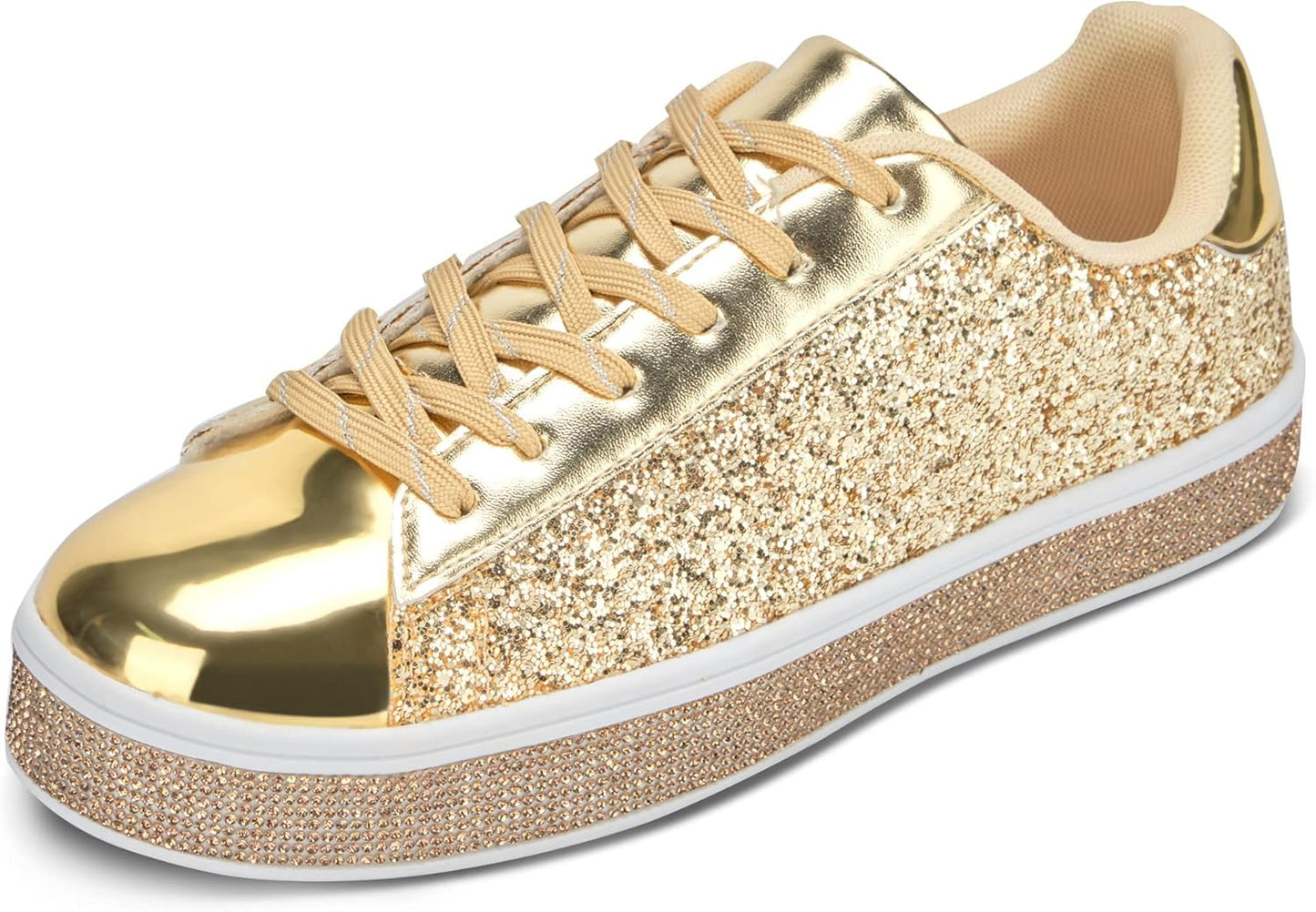 UUBARIS Women's Glitter Tennis Sneakers for Sparkly Style