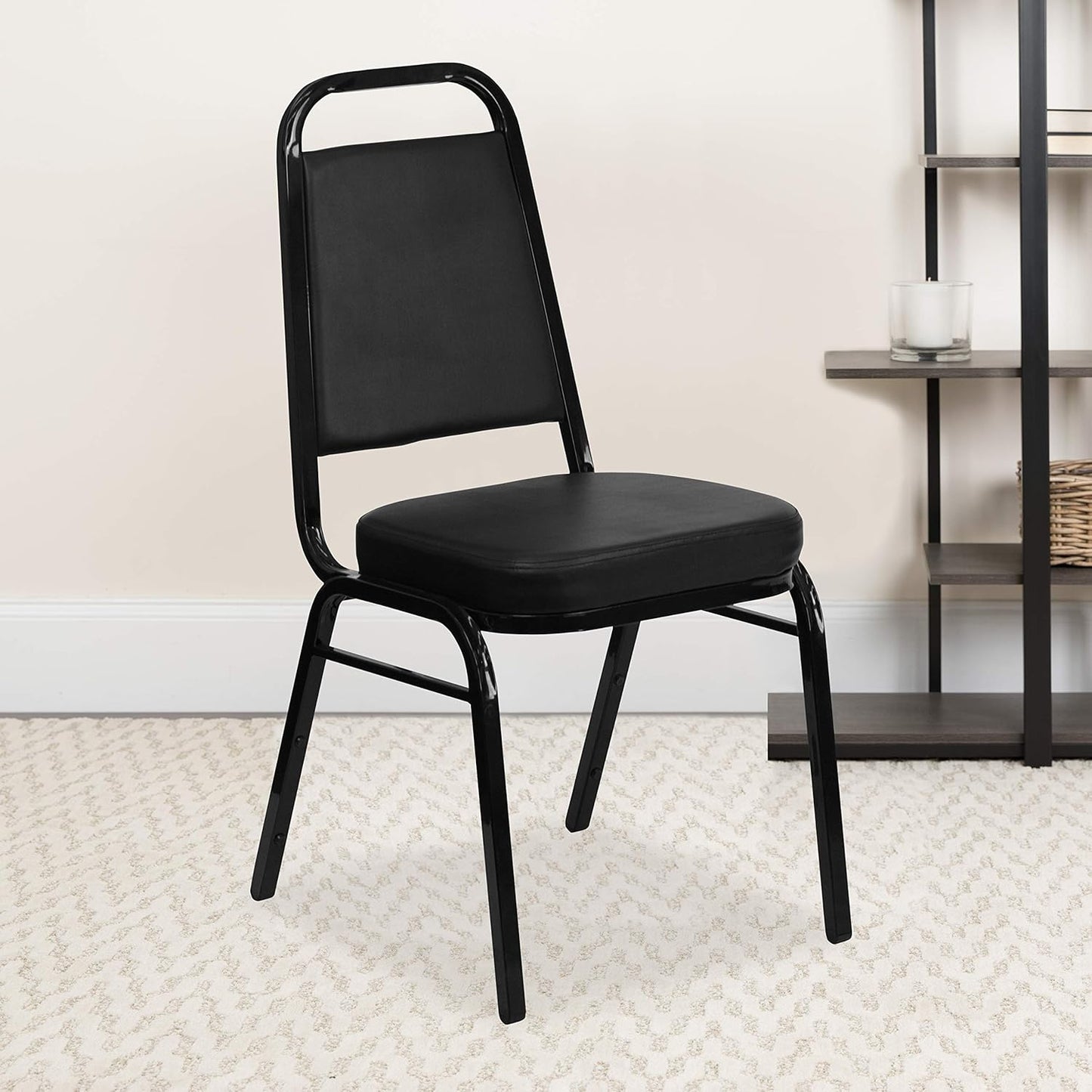 Trapezoidal Back Vinyl Stackable Banquet Chair for Events