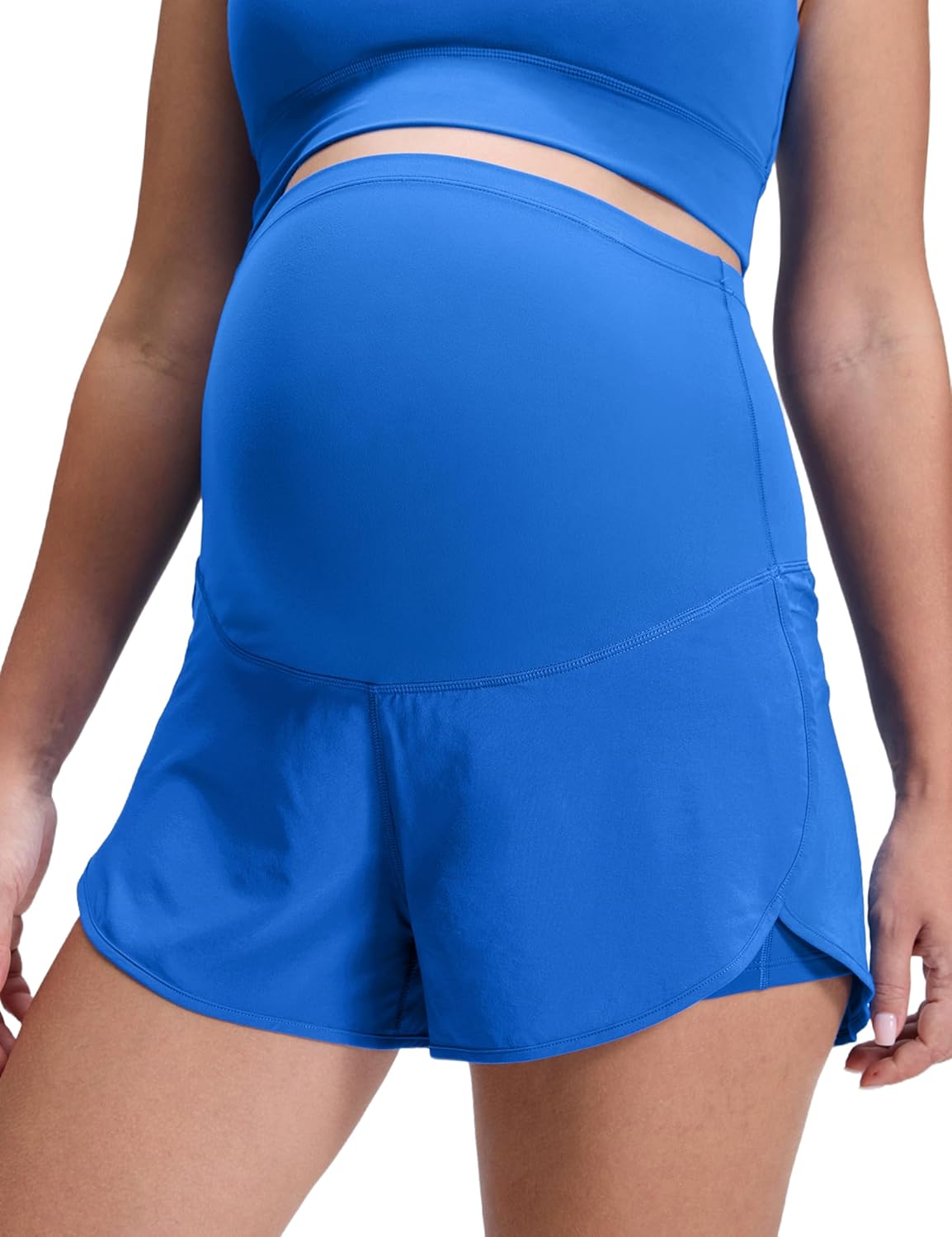 CRZ YOGA Lightweight Maternity Dolphin Workout Shorts for Moms
