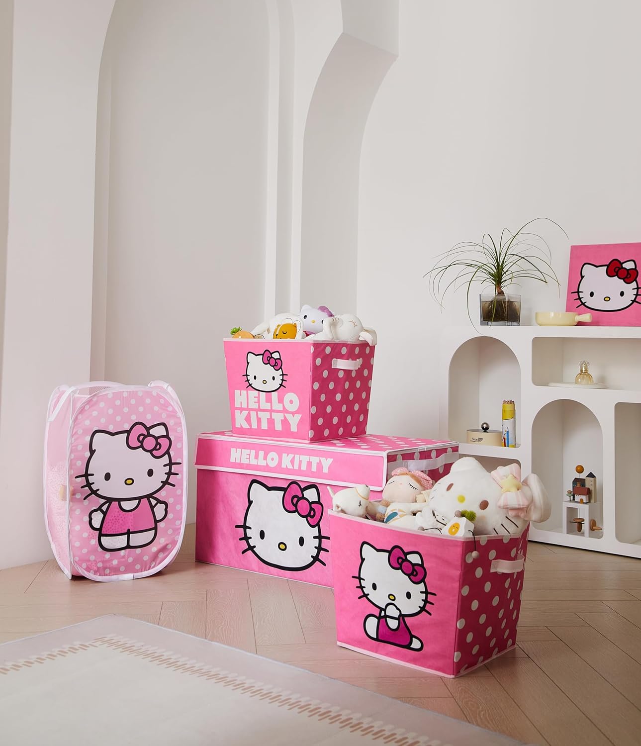 Hello Kitty 4 Piece Storage Solution Set for Kids Rooms