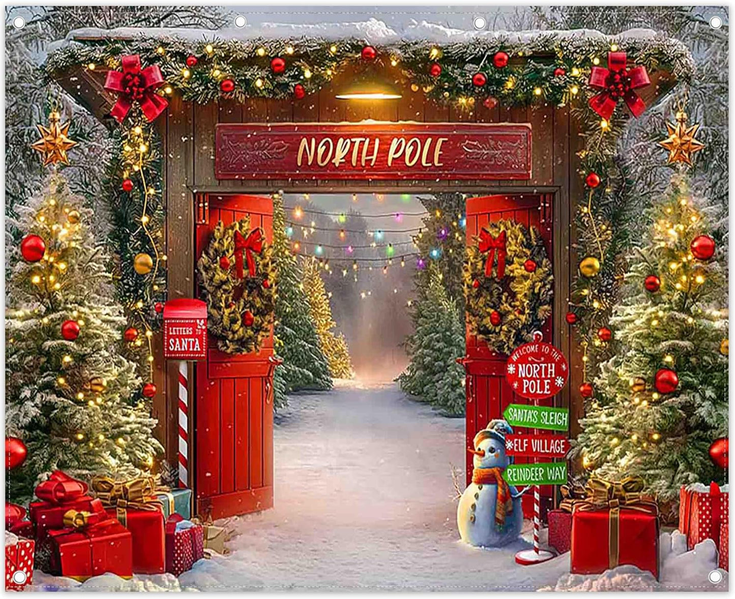 10x8ft Fabric Christmas Backdrop for Holiday Photography Decor