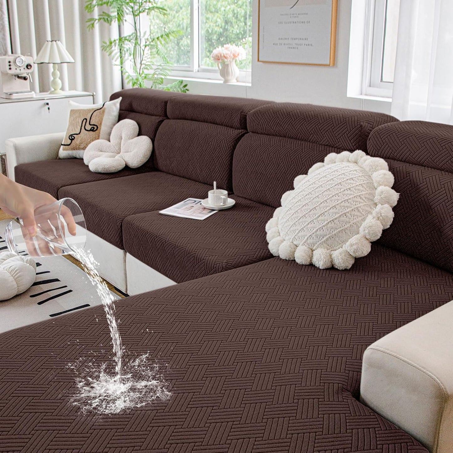 Hyha Waterproof Couch Cushion Covers for Pets, Washable & Durable