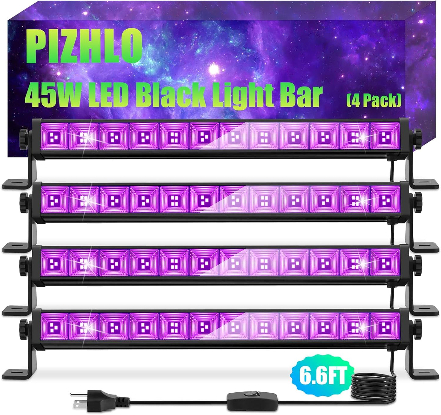 Ultra Bright 45W Black Light Bar for Halloween and Parties