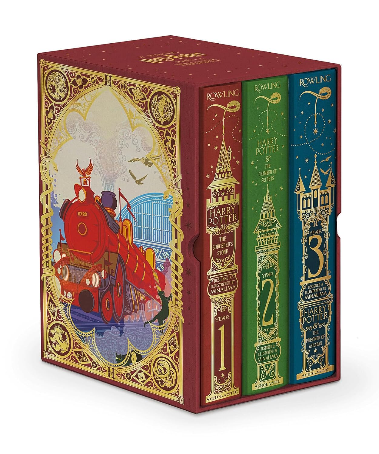 Harry Potter Books 1-3 Boxed Set MinaLima Edition for Fans