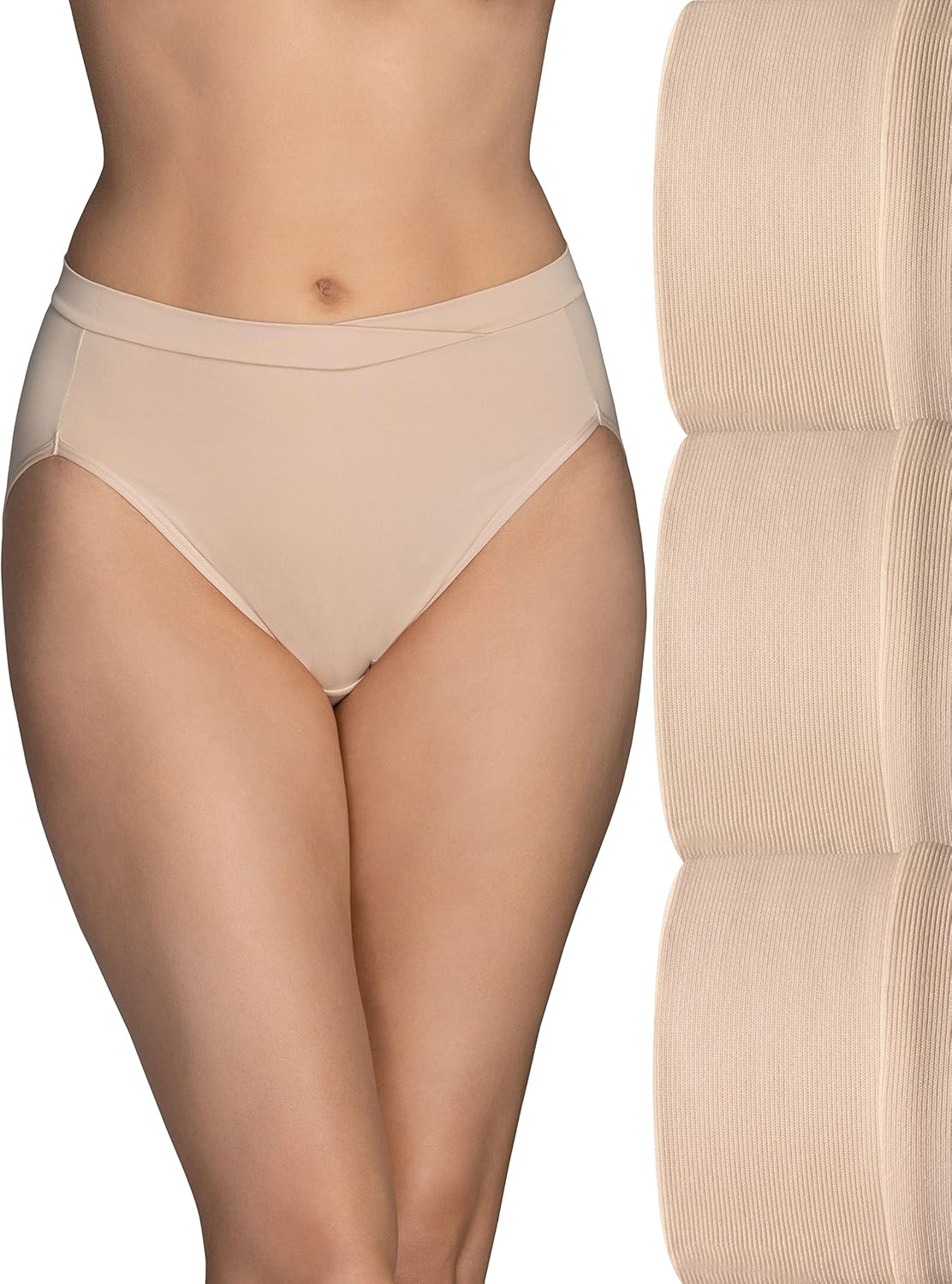 Vanity Fair Women's Beyond Comfort Hi Cut Panties for All-Day Wear