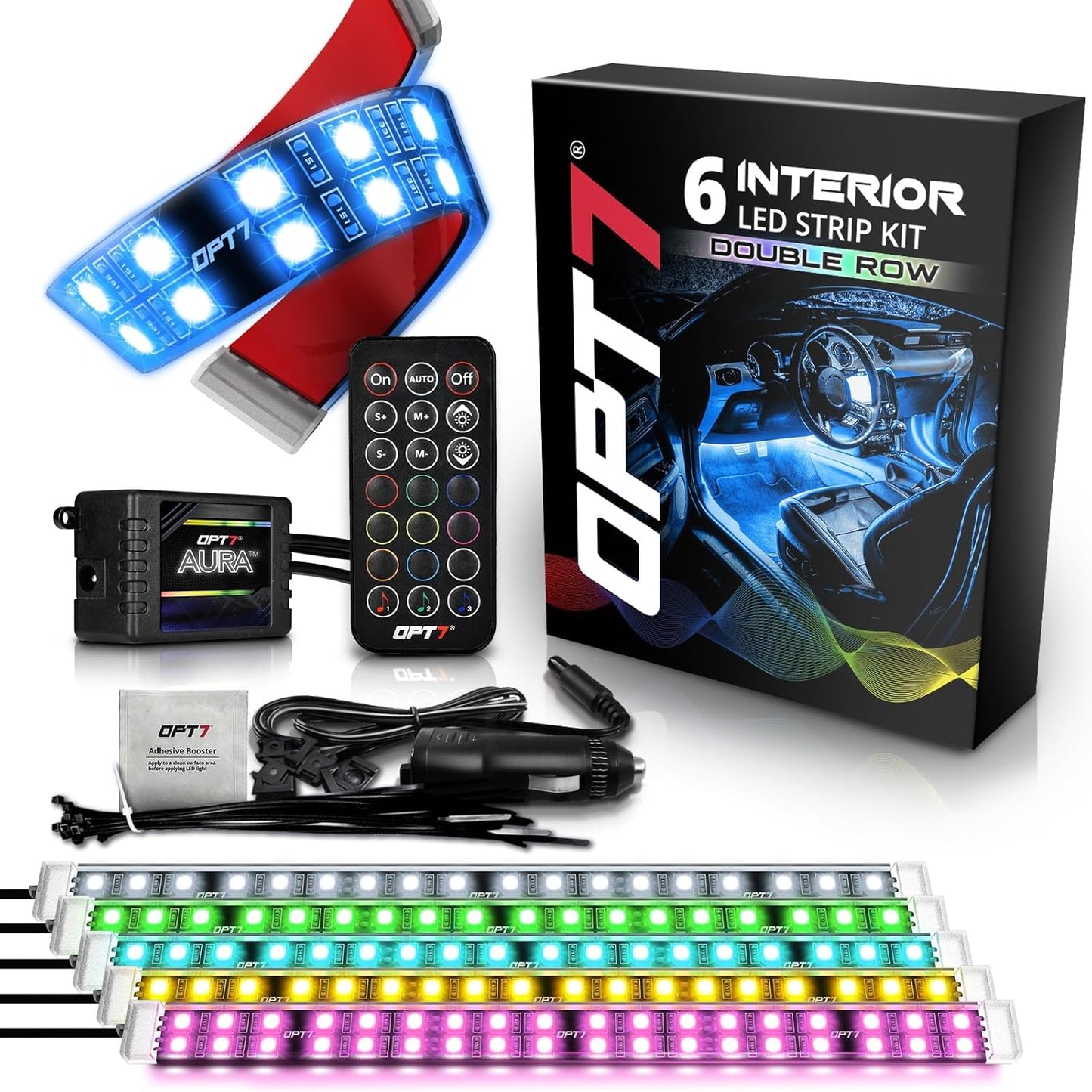 OPT7 Aura Double Row Car LED Lights for Interior Ambience