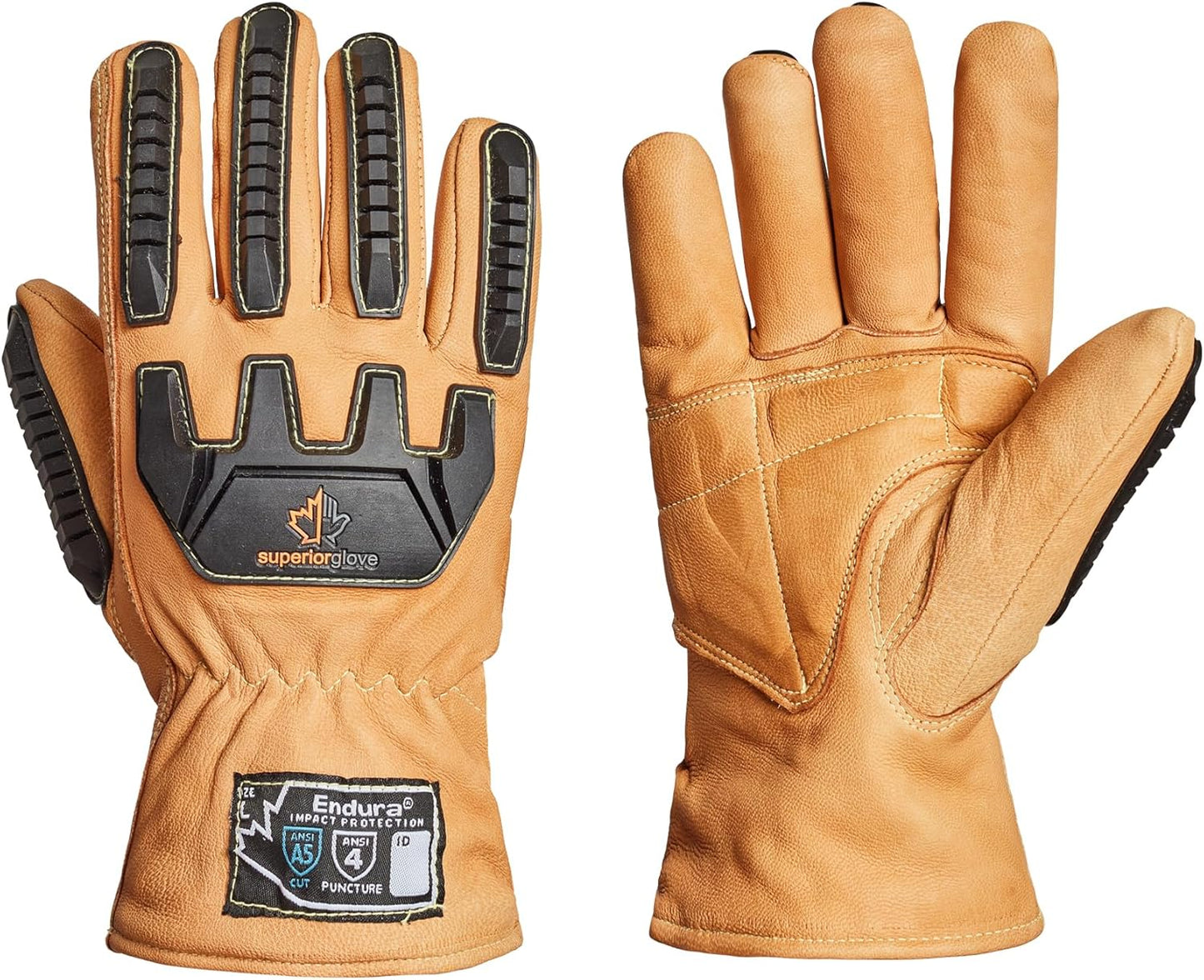 Endura Cut and Impact Resistant Leather Work Gloves for Winter