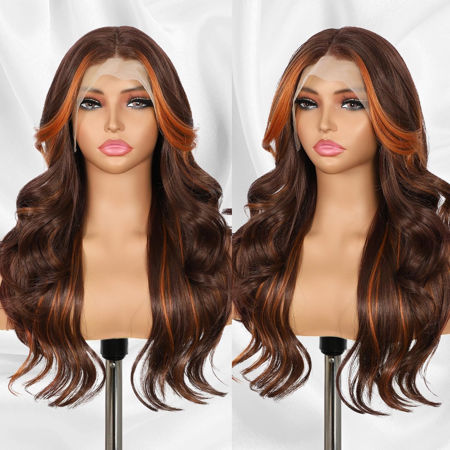 Brown Mix Ginger Lace Front Wig for Natural Looking Style