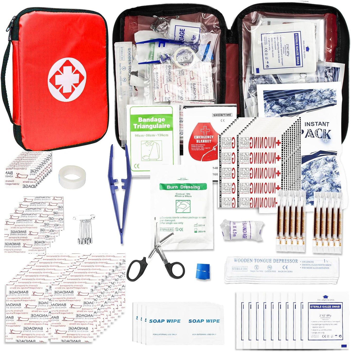 Compact 300-Piece Travel First Aid Kit - Essential Emergency Gear