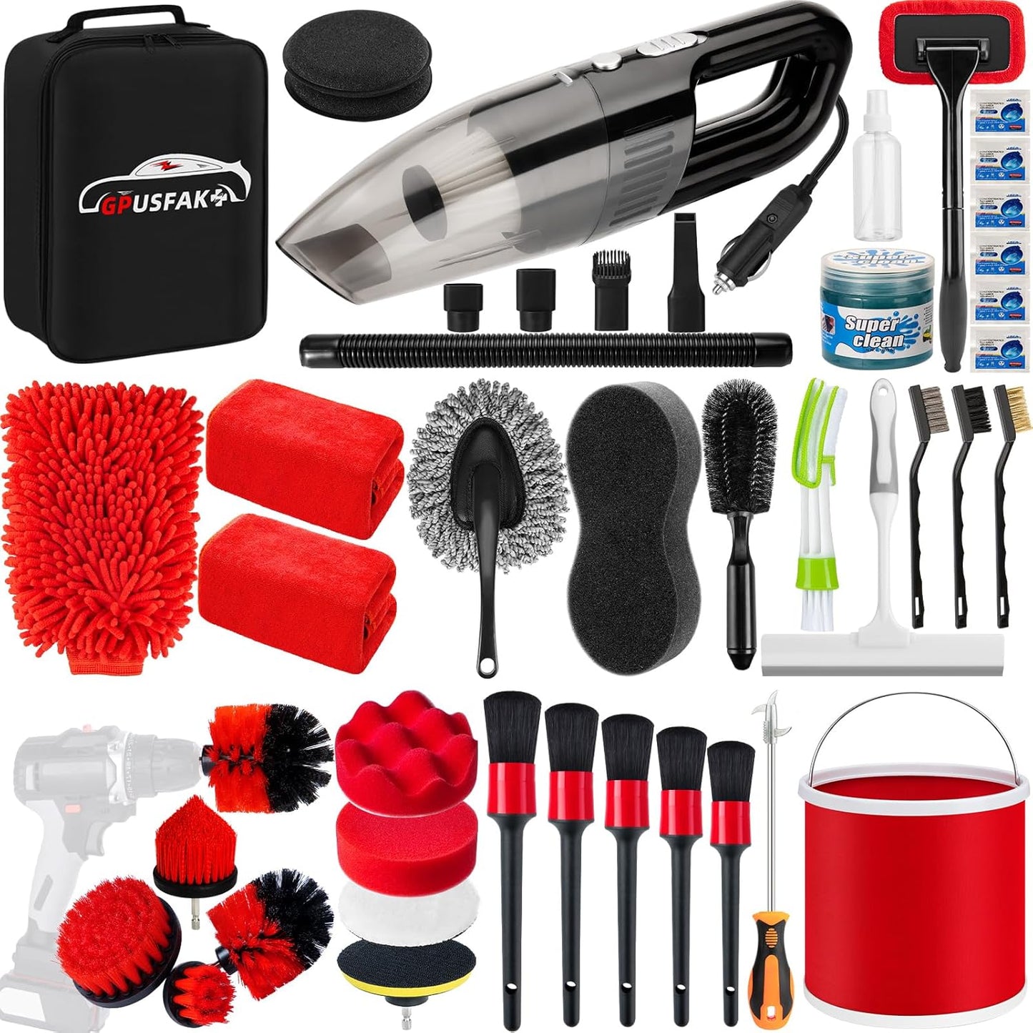 Ultimate Car Cleaning Kit - 44Pcs Complete Set