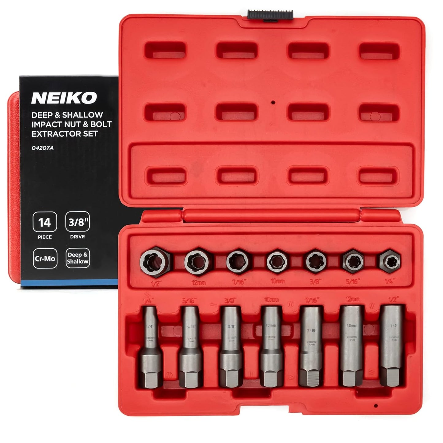 NEIKO 04207A Impact Nut & Bolt Extractor Set for Easy Removal