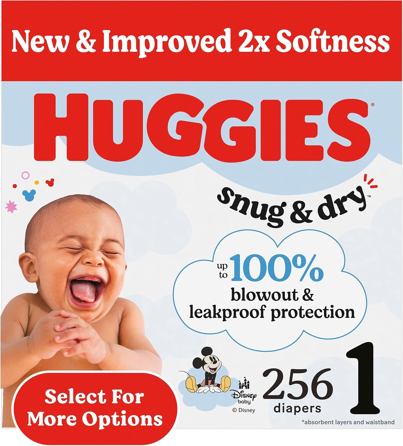Huggies Snug & Dry Diapers, Size 1, 256 Count - Ultimate Newborn Comfort!