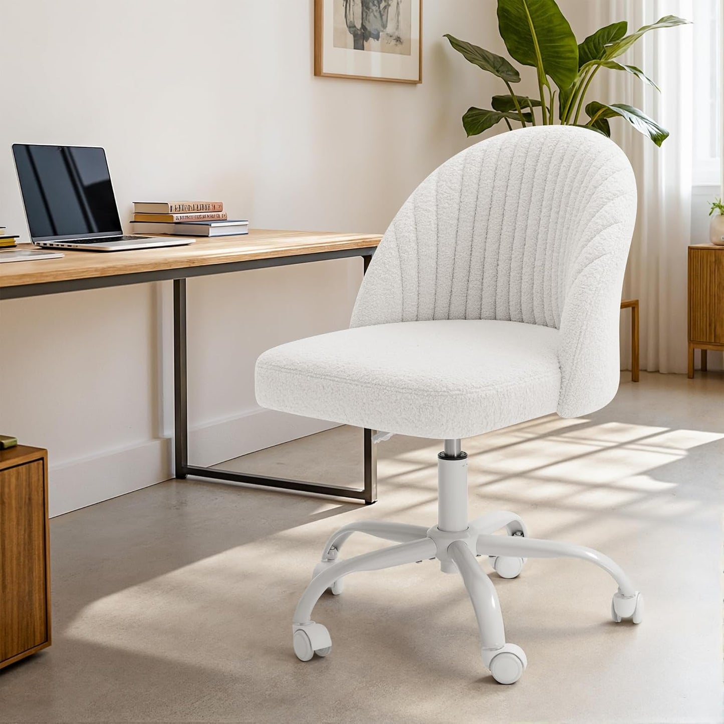 Furniwell Office Chair Armless Modern Adjustable Swivel Design