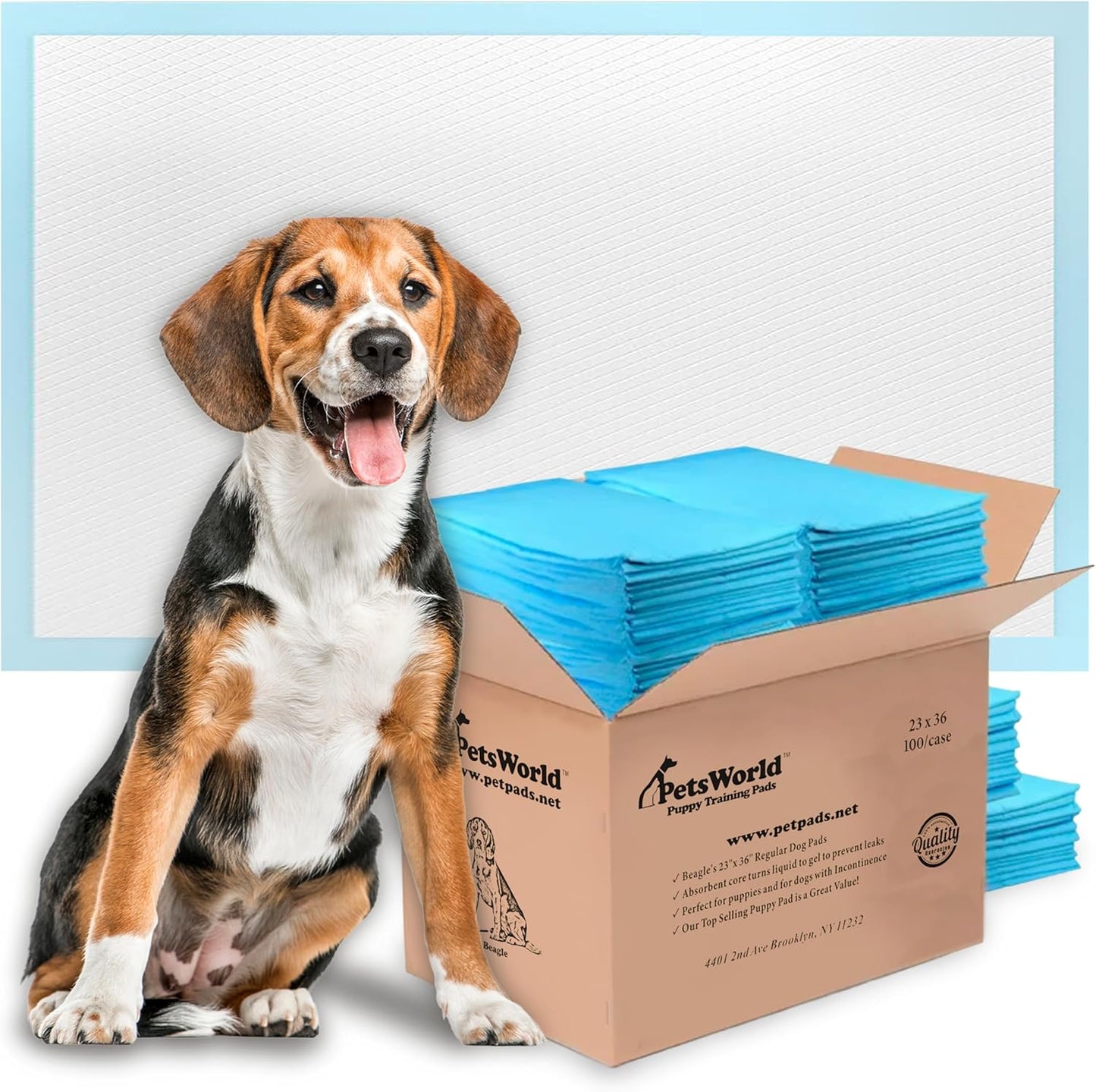 PETSWORLD Puppy Pads - Super Absorbent & Tear Resistant