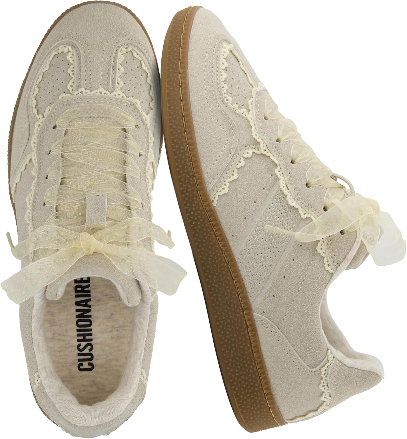 CUSHIONAIRE Belinda Womens Lace Detail Casual Sneakers Review