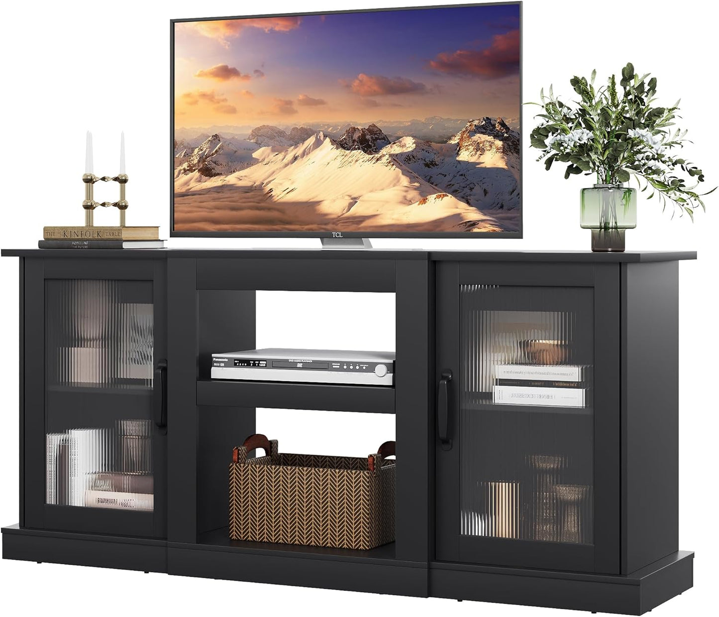 Retro TV Stand: Stylish Storage Solution for 65 TVs