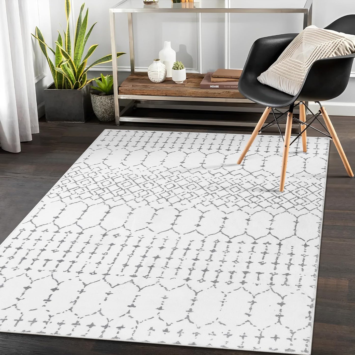 Lahome Moroccan Washable Living Room Rug - Soft Non-Slip Area Rug
