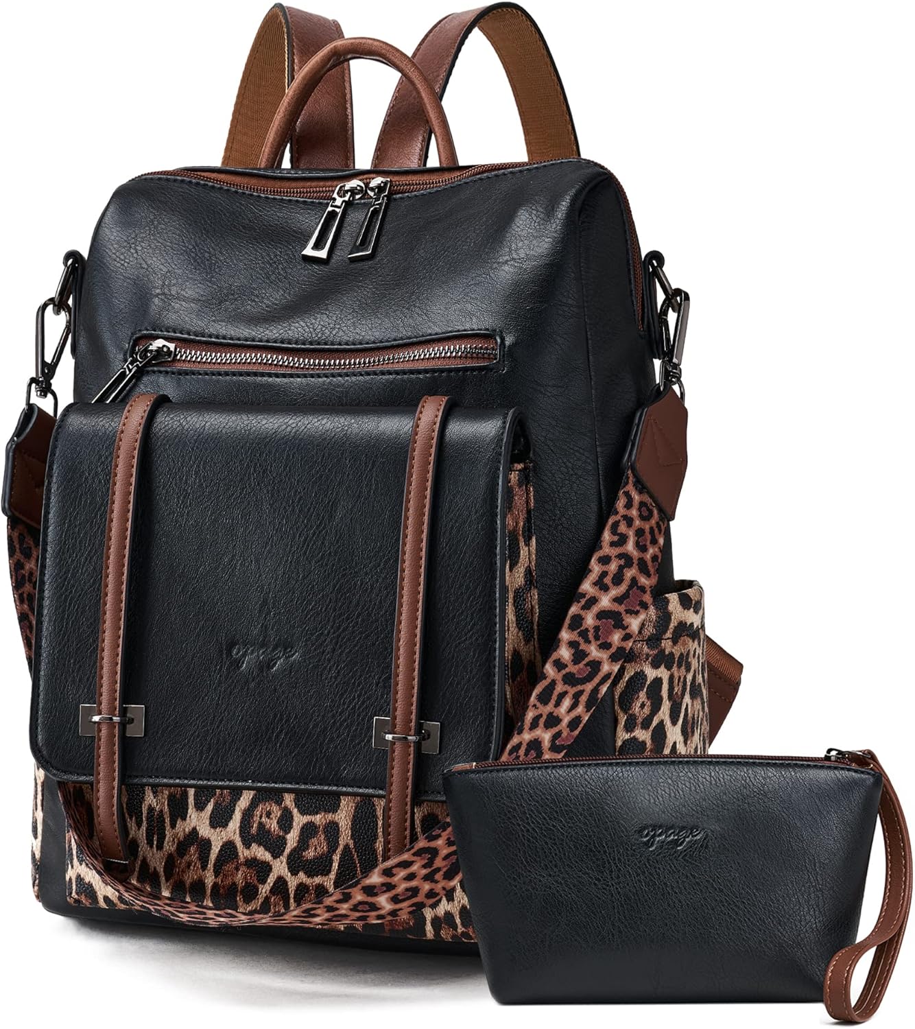 Stylish OPAGE Leather Backpack Purse for Women - Versatile Design