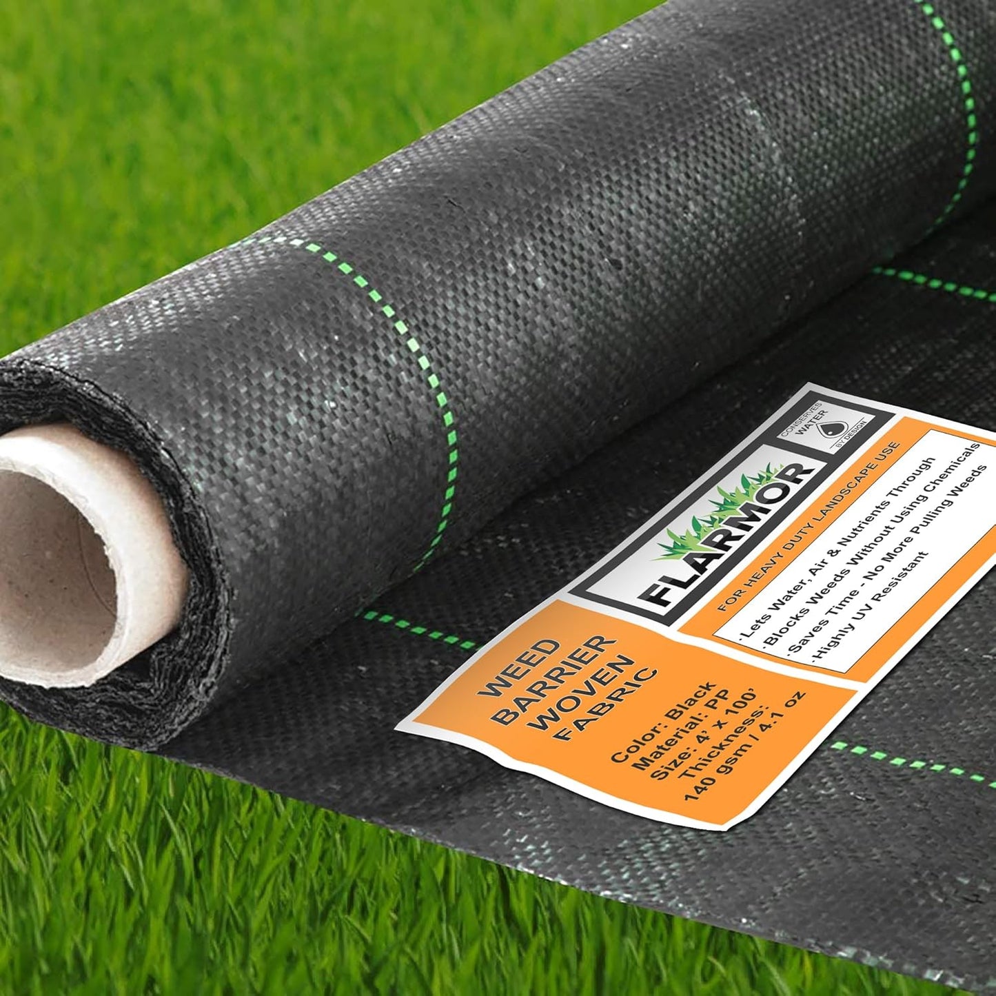 Woven Landscape Fabric 4Ft x 100Ft Heavy Duty Weed Barrier