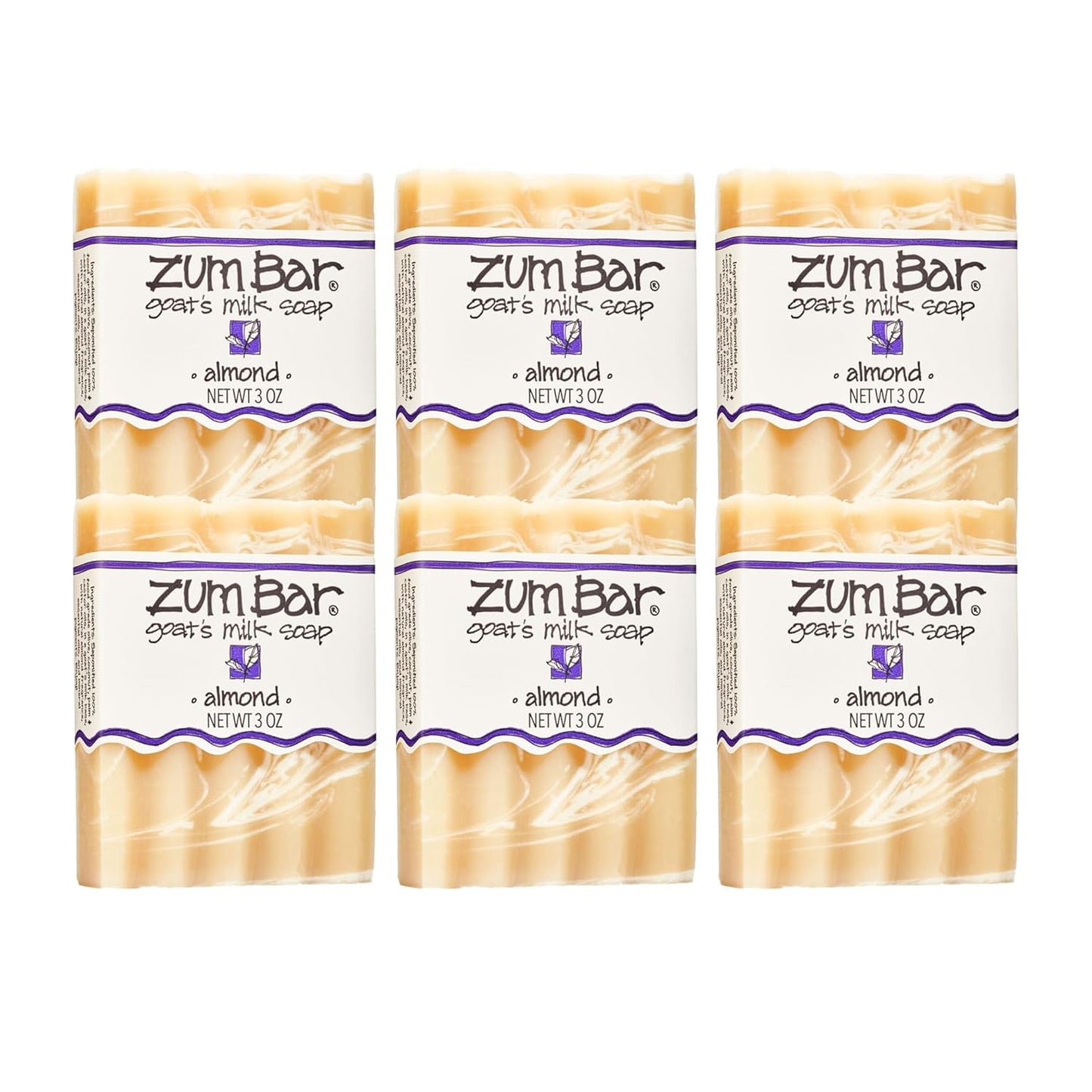 Goat's Milk Soap Bar with Essential Oils - Almond Scented 6 Pack