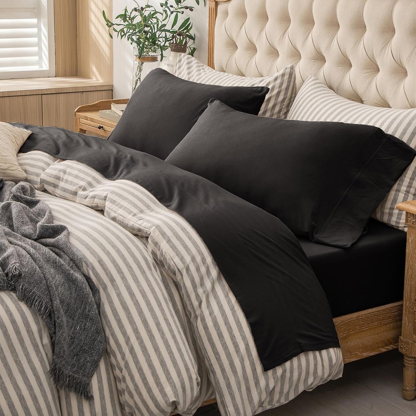 PURE ERA Jersey Knit Bed Sheet Set - Soft Cotton Comfort